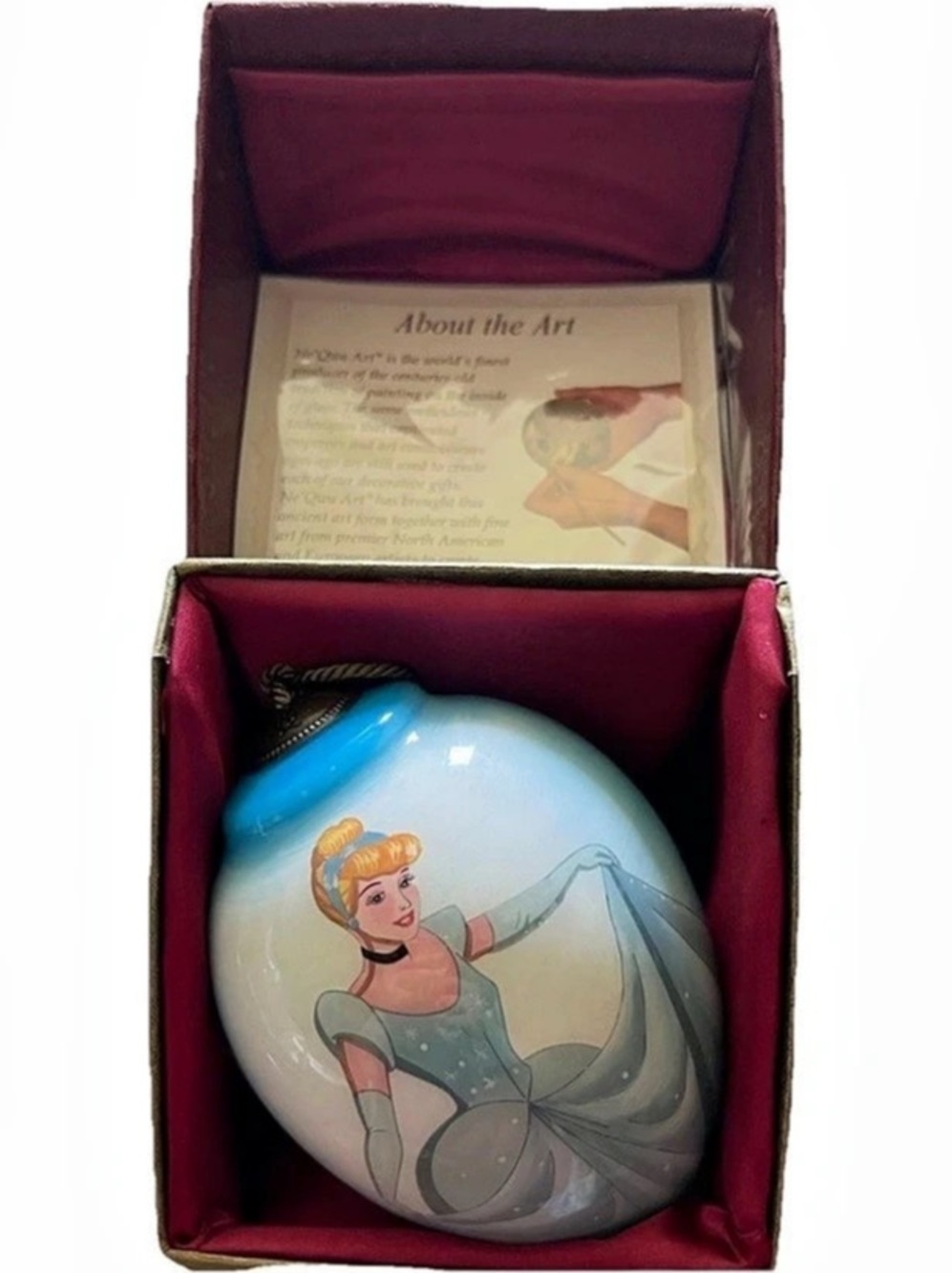 Disney Cinderella Ne’Qwa Art Glass Hallmark Ornament with Box New